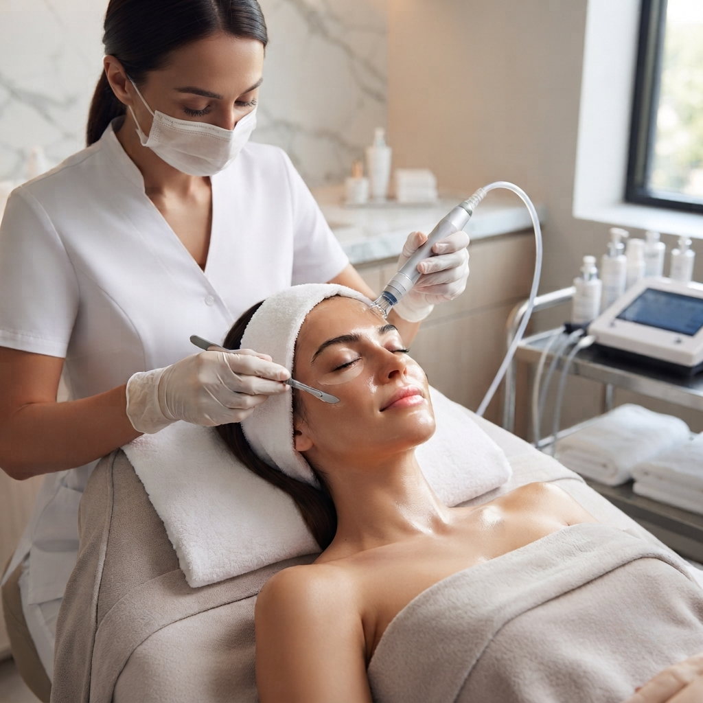 dermaplaning + hydrofacial f image Dermaplaning + Hydro Facial - Image 1