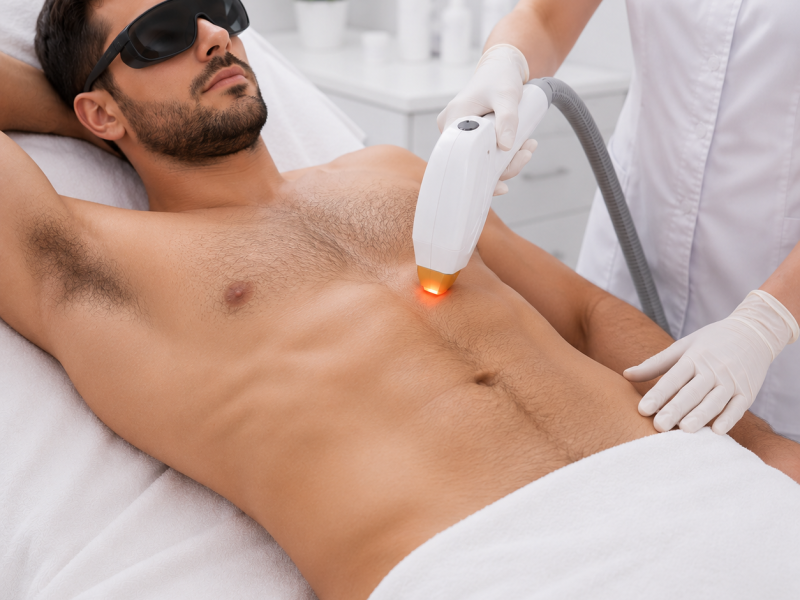 Men Chest and Abdomen Single Session Laser Hair Removal
